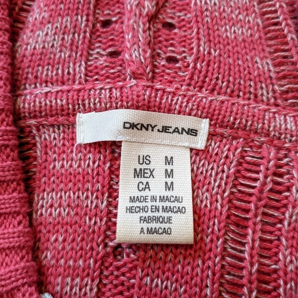 DKNY HOODED Half Zip WINTER Holiday Sweater SZ M - Picture 14 of 15